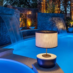 Island Lamp near pool