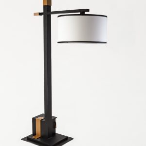 Live Anywhere Moderne Short Floor Lamp - with brass accents.